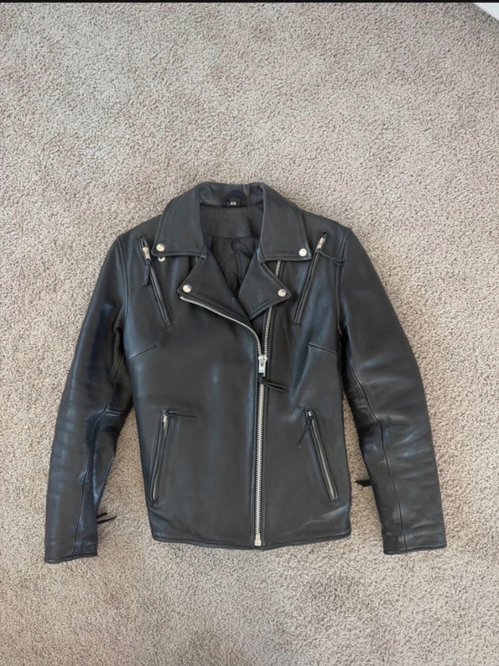 Women's Black Leather Moto Biker Jacket